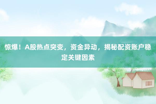 惊爆！A股热点突变，资金异动，揭秘配资账户稳定关键因素