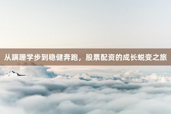 从蹒跚学步到稳健奔跑，股票配资的成长蜕变之旅
