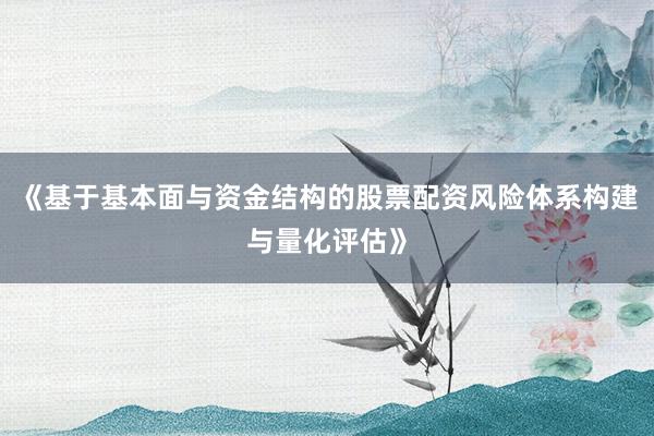 《基于基本面与资金结构的股票配资风险体系构建与量化评估》
