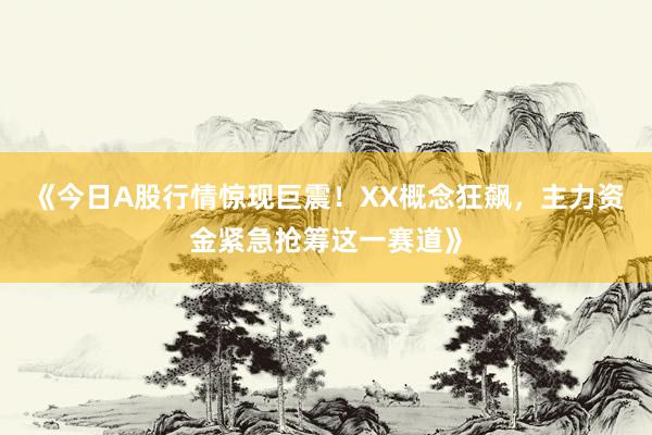 《今日A股行情惊现巨震！XX概念狂飙，主力资金紧急抢筹这一赛道》